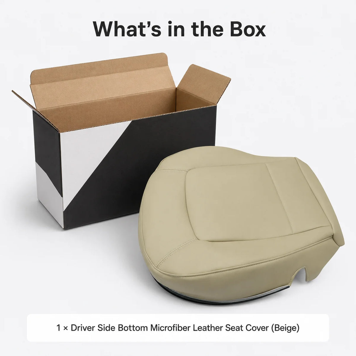Driver Bottom Replacement Leather Seat Cover Beige For 1998-2010 Volkswagen Beetle