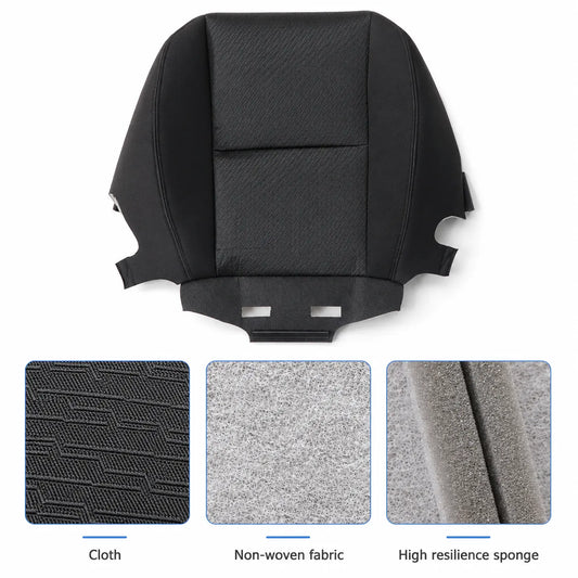 For 2007-2014 GMC Sierra 1500 2500HD 3500HD Driver Bottom Cloth Seat Cover Black