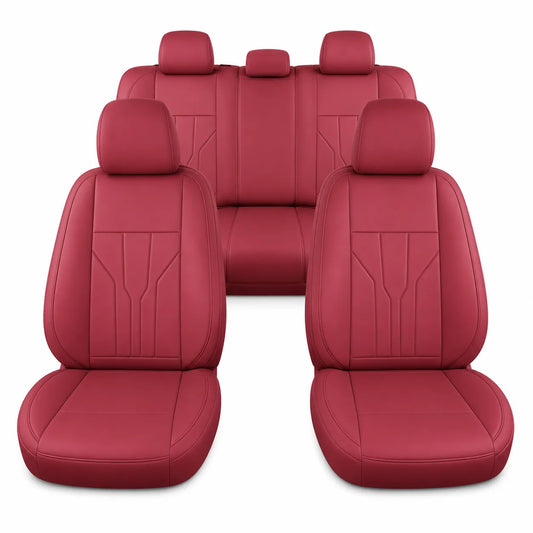 For Toyota Camry Car Seat Covers 5-Seats Front + Rear Protector Leather Full Set