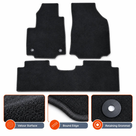 Front-Rear Left & Right Floor Mats Carpet Velour For 2018-2024 Chevrolet Equinox