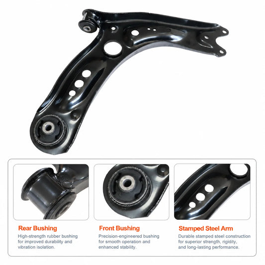 Front Left Lower Control Arm For 2015–2021 Audi A3 S3 Volkswagen Golf Jetta