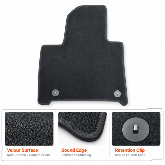 Front & Rear Floor Mats Carpet Replacement Velour For 2024-2026 Hyundai Santa Fe