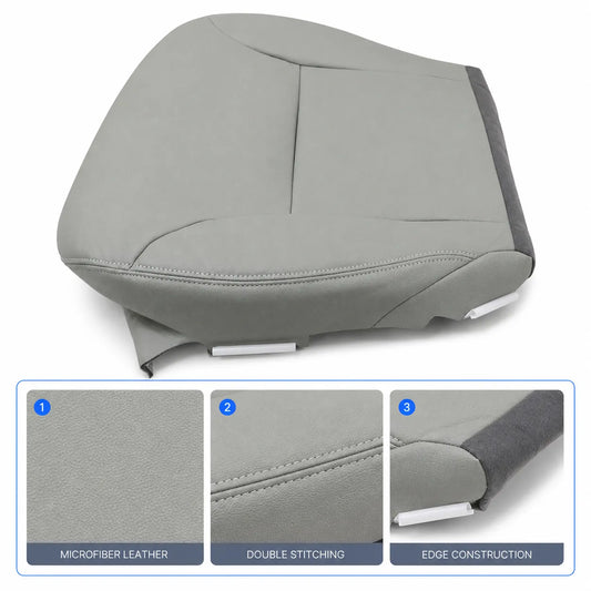Gray Non Perforated Driver Bottom Leather Seat Cover for 2005 2006 Lexus ES300 ES330