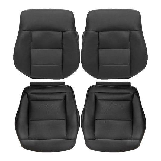 For 2010-2016 Mercedes Benz E-Class E350 E550 E250 Driver & Passenger Bottom & Top Leather Seat Cover Black