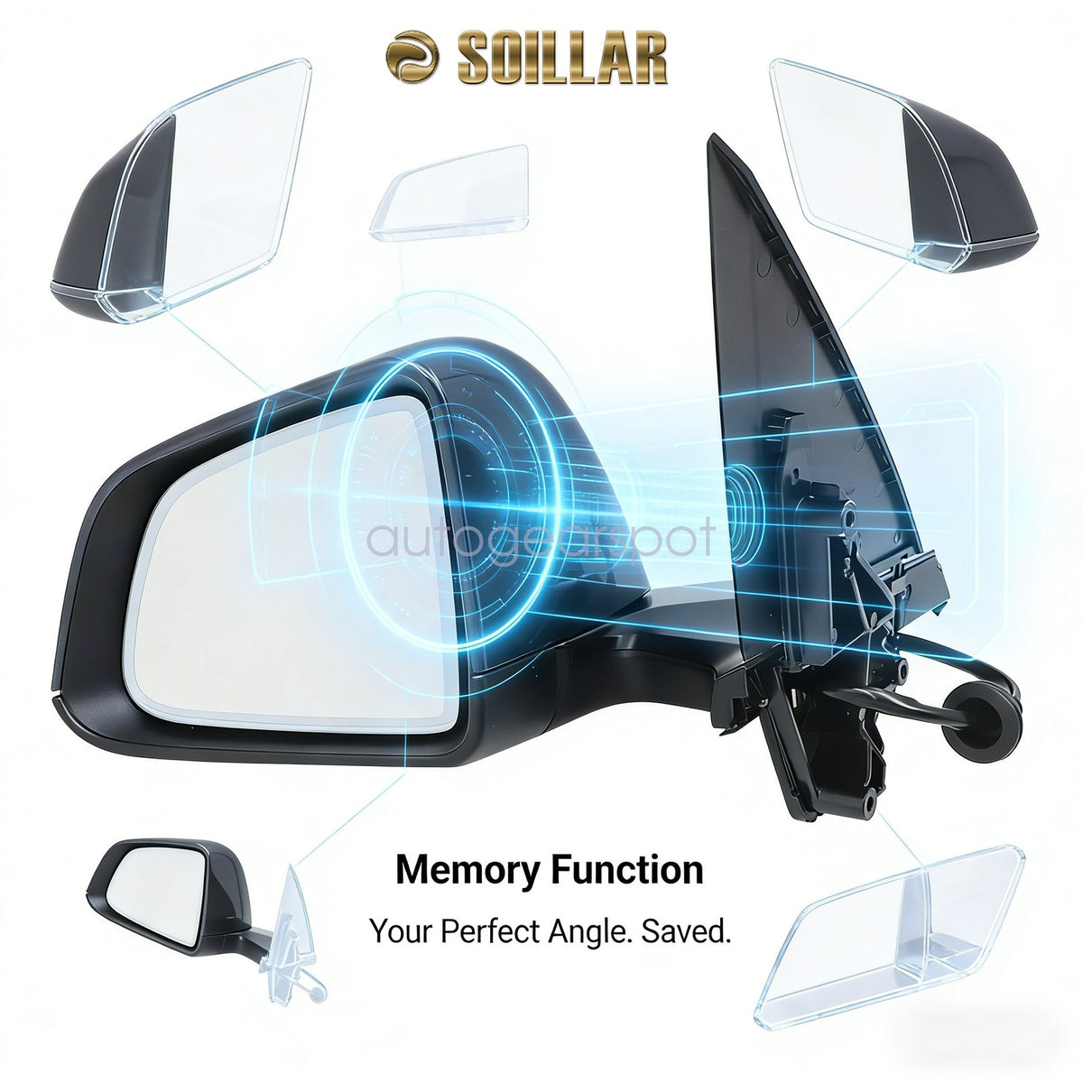 Left Driver Side View Mirror 1594111-00-C For Tesla Y 2020-25 Anti-glare lenses