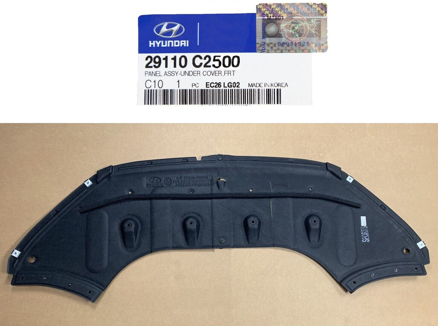Fit Sonata Sedan 2018-2019 Front Splash Shield Under Bumper Cover 29110C2500