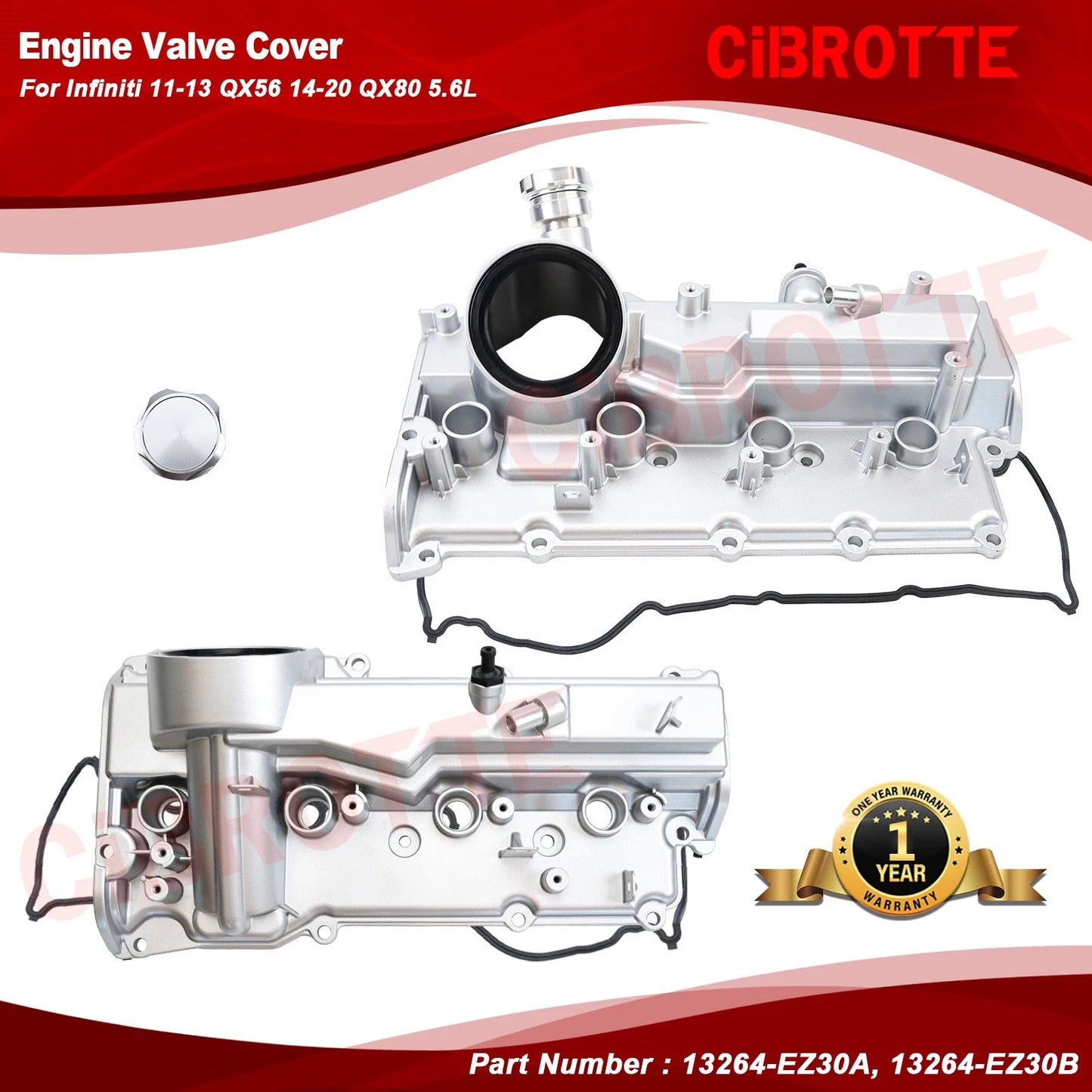 Aluminum Valve Cover for 11-13 Infiniti QX56 17-21 Nissan NV3500 17-24 TITAN