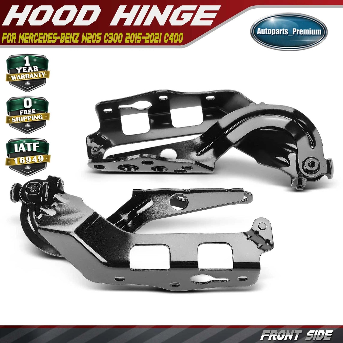 Pair Set of 2 Hood Hinges for Mercedes-Benz W205 C300 2015-21 C400 C43 AMG USA