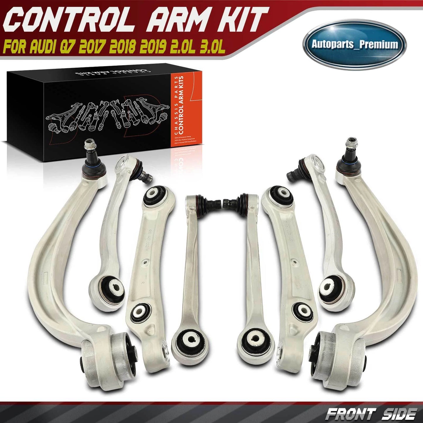 8x Front Control Arms & Ball Joint Assembly For Audi Q7 2017 2018 2019 2.0L 3.0L