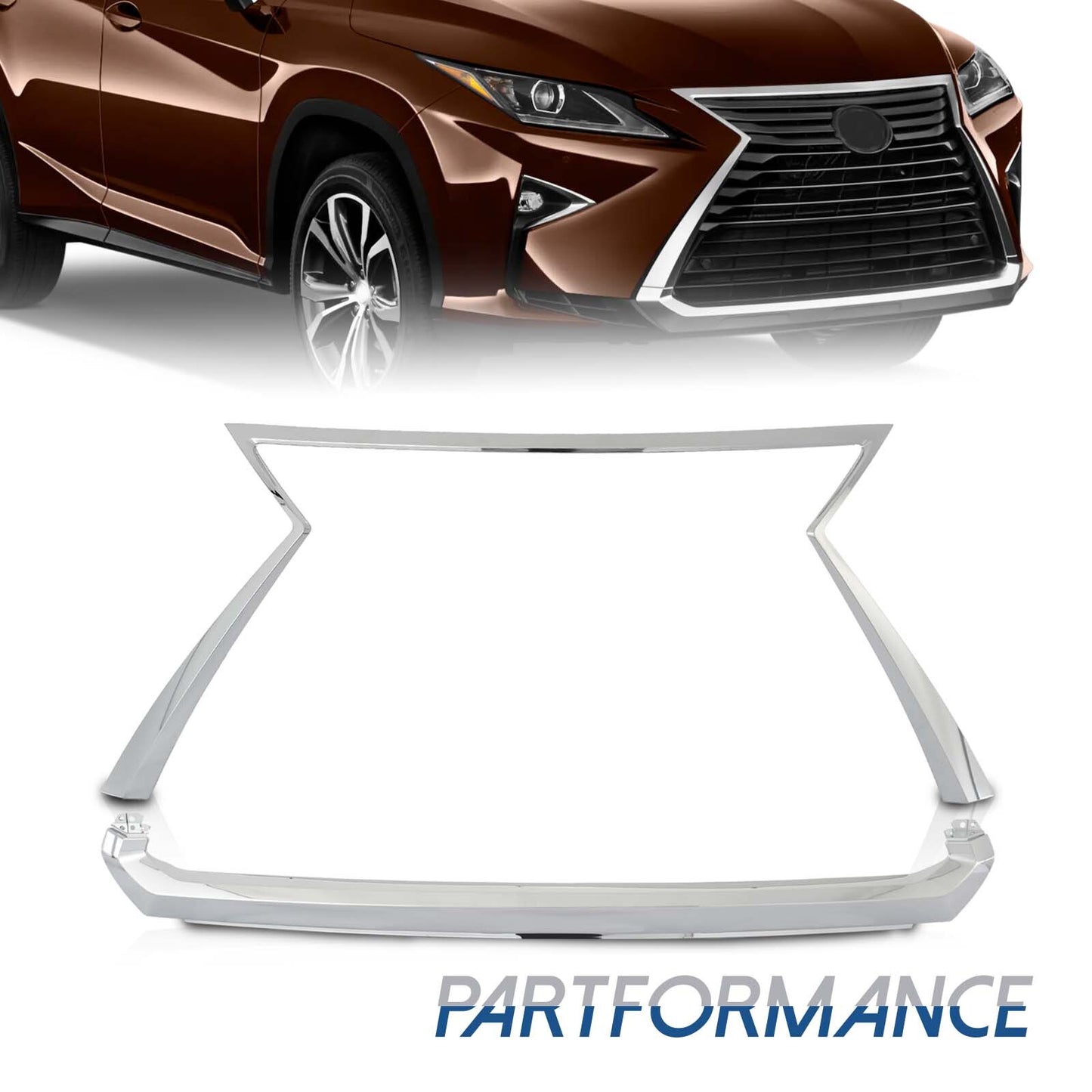 For 2016-2019 Lexus RX350 RX450H Base Sport Upper & Lower Chrome Molding Trim US