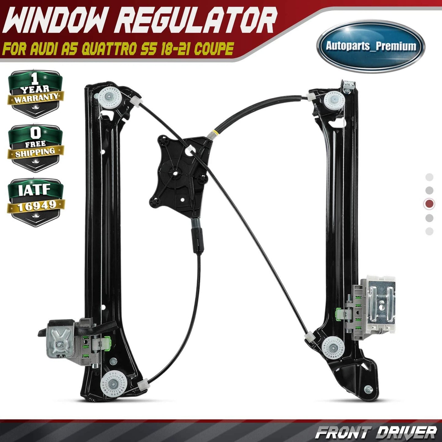 Left Front Power Window Regulator for 2018-2024 Audi A5 Quattro & S5 Coupe