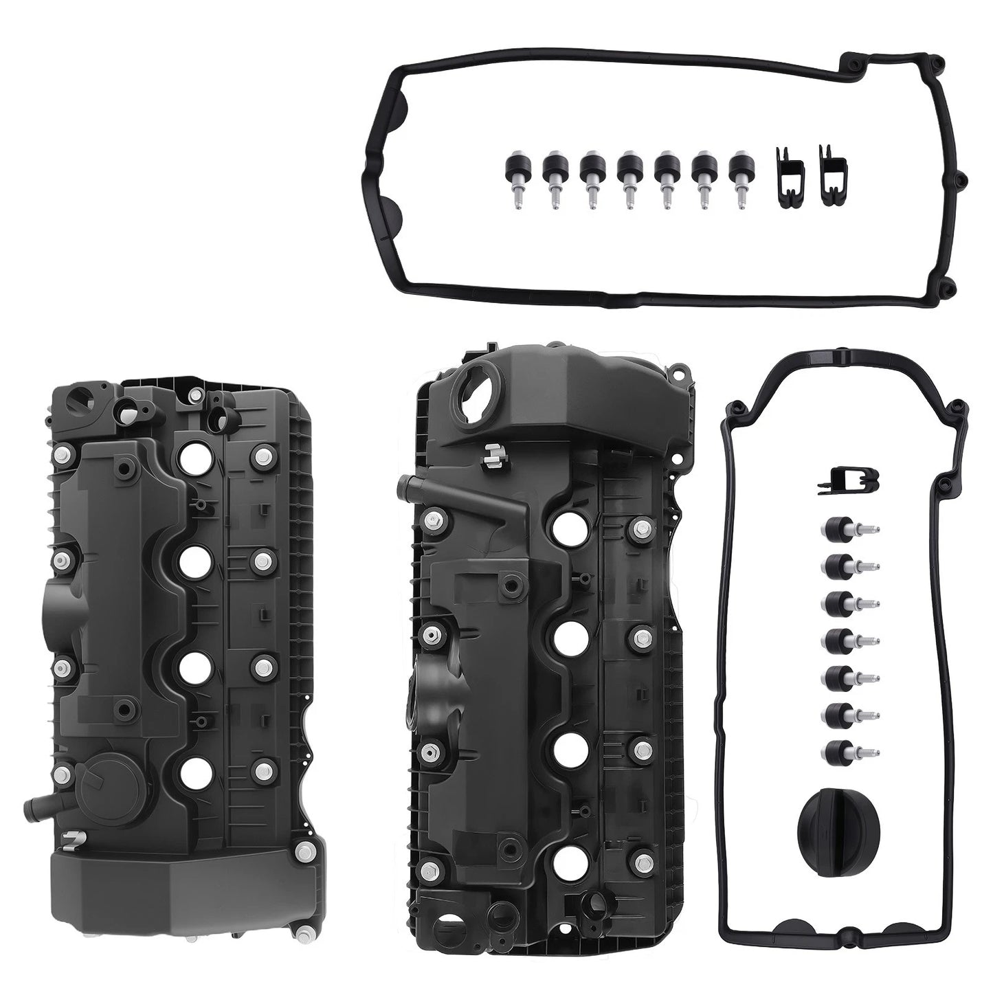 Left+Right Valve Cover w/ Gaskets 11127563474 For BMW 545i 550i 650i 745i 750i