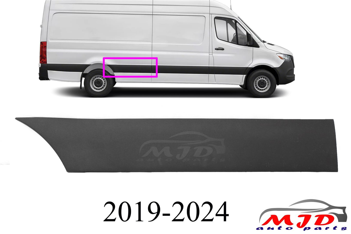 Fit Mercedes-Benz W907 2019-2024 Passenger Side Rear Molding Cover Trim