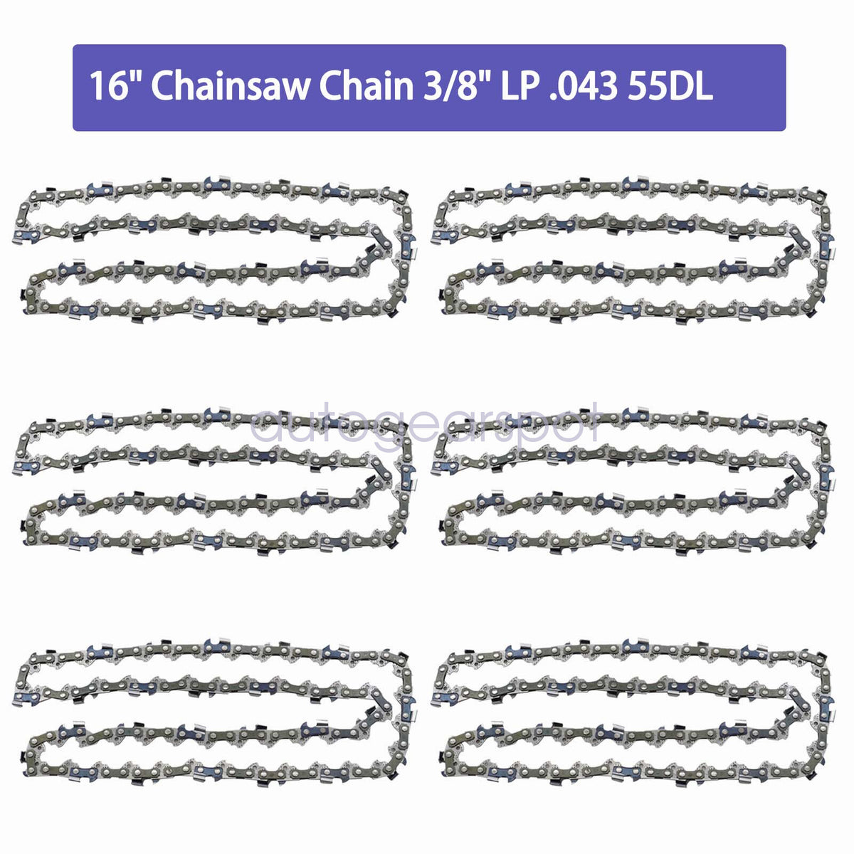 6 Pack Chainsaw Chain For Stihl MS170 MS180 017 019 023 16 Inch .043 3/8 LP 55DL