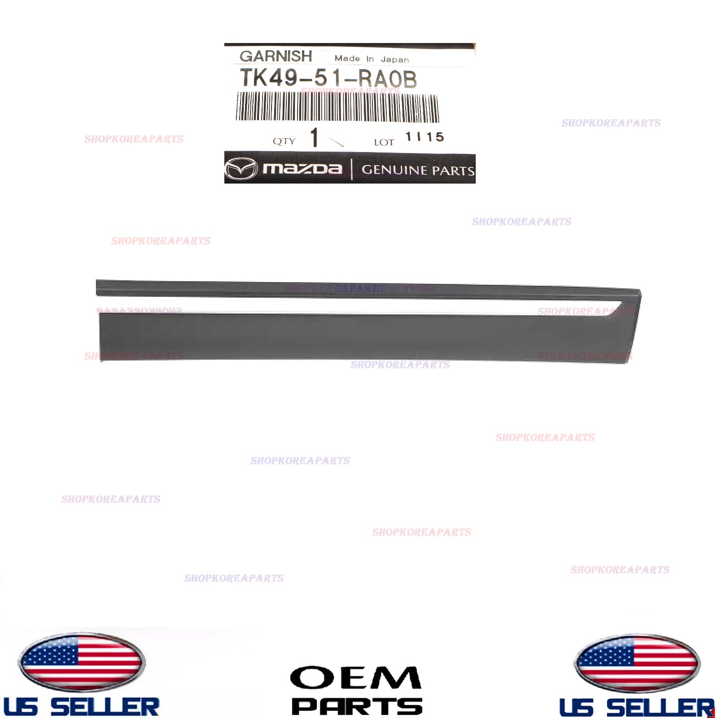 Door Lower Molding W/ Chrome+Clips Front Passenger Fit 2016-2023 Mazda CX-9 New
