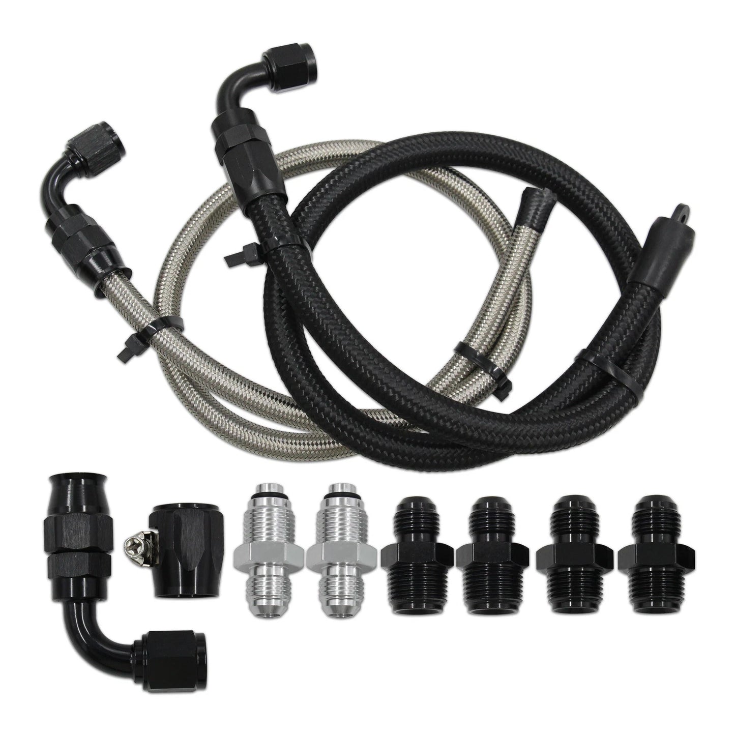 6AN Power Steering Pump Hose Kit Pressure Return Line Universal For GM LS Swap