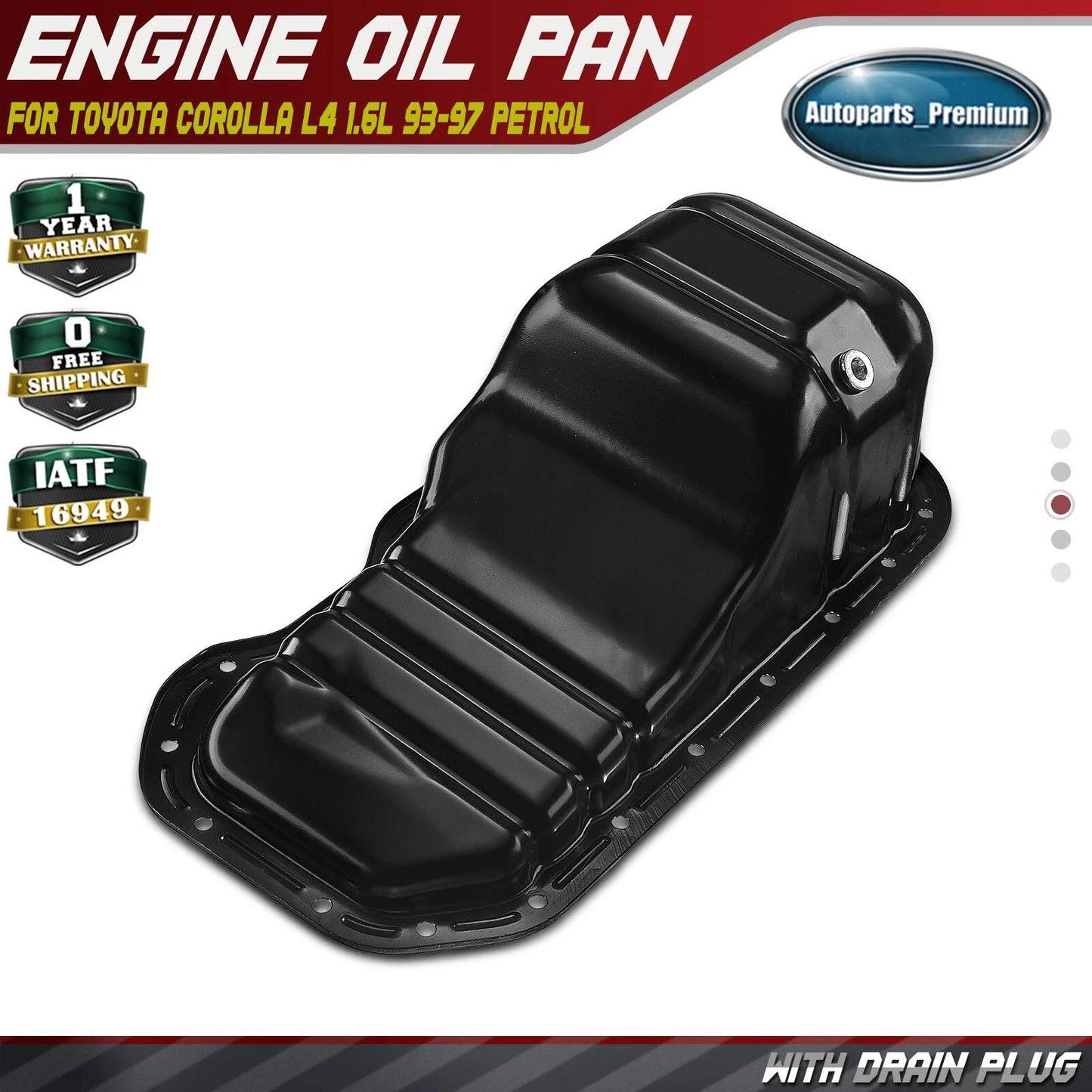 Engine Oil Pan for Toyota Corolla L4 1.6L 93-97 Petrol 264-309 1210116100 NEW