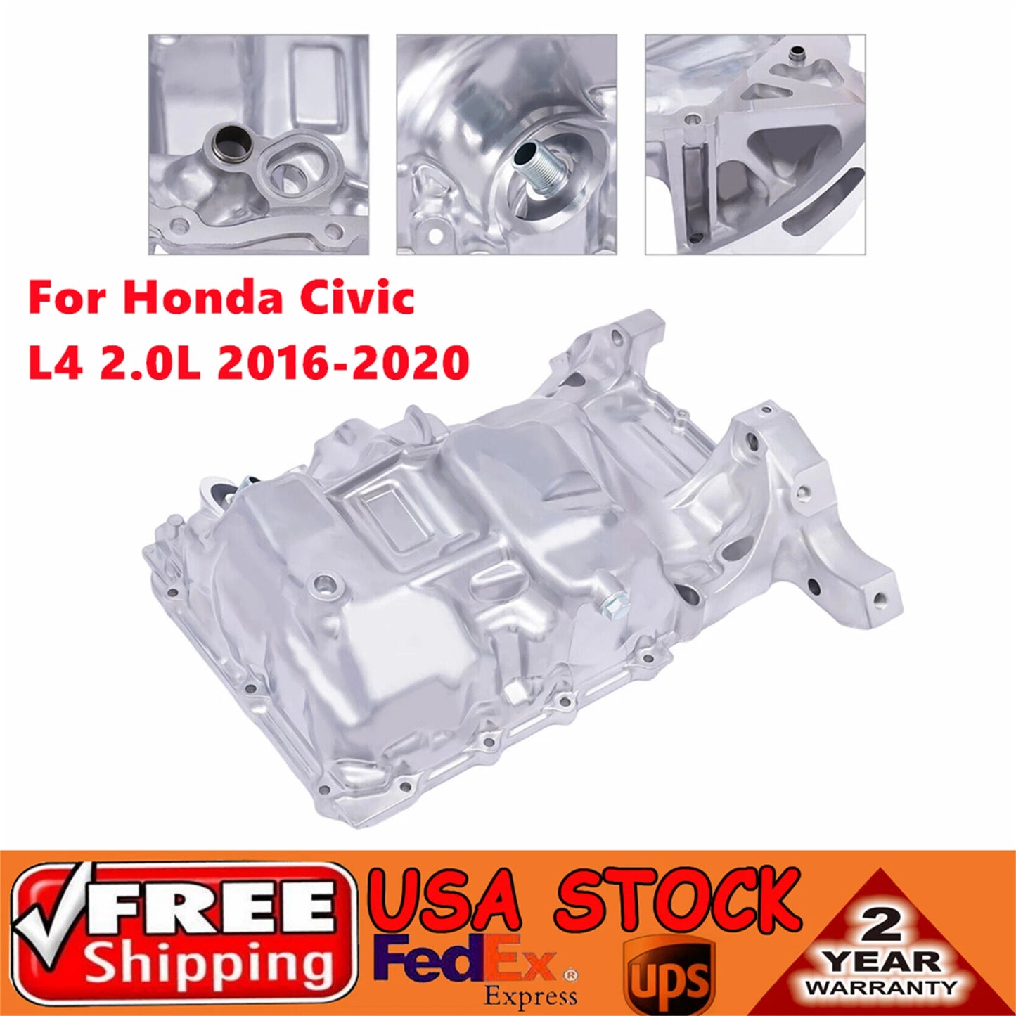 Engine Oil Pan FIT Honda Civic 2016-2020 L4 2.0L Petrol Front US