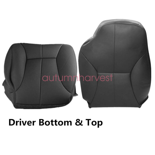 Driver Bottom-Back Leather Seat Cover Black For 1998-02 Dodge Ram 1500 2500 3500