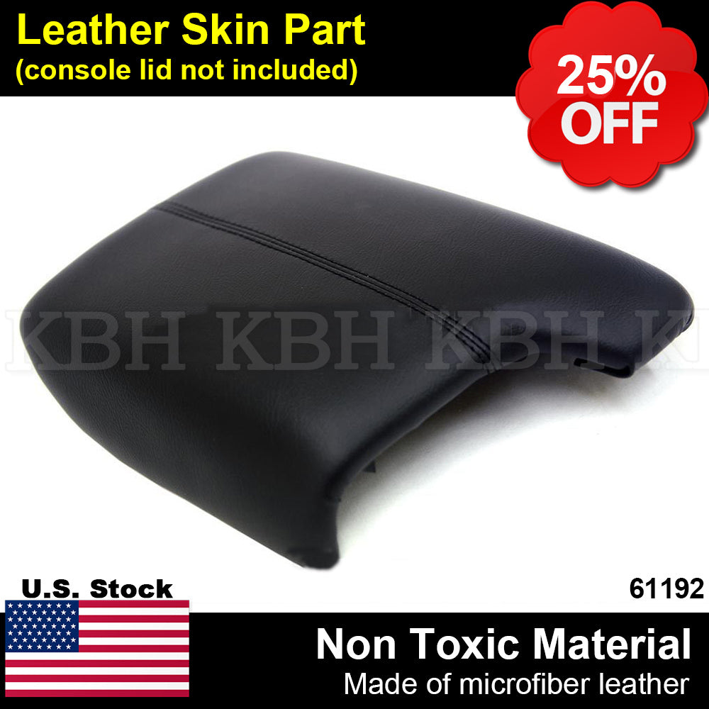Leather Center Console Lid Armrest Cover 2013 14-2017 For Honda Accord EX Black