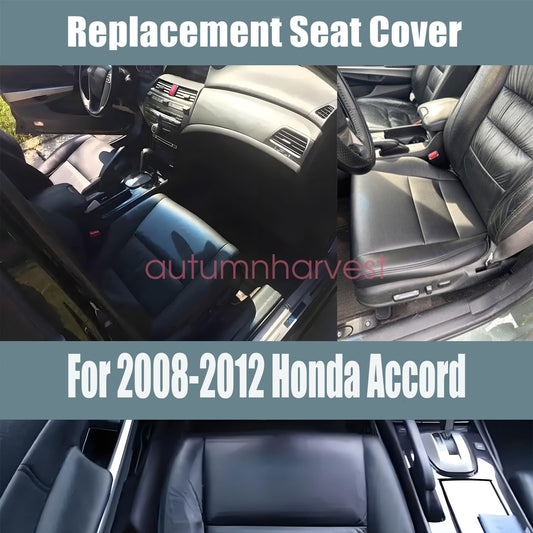 For 08 09 10 11 12 Honda Accord Replacement Driver Bottom Leather Seat Cover Blk