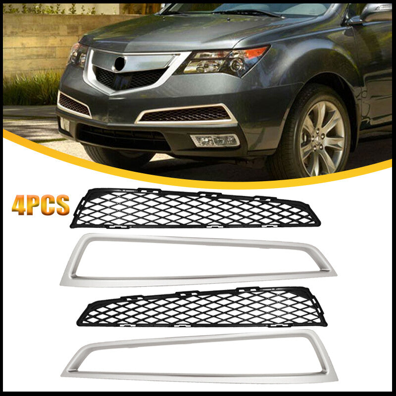2pcs Fit Acura MDX 2010-2013 71102STXA00 71107STXA00 Front Lower Grille Trim