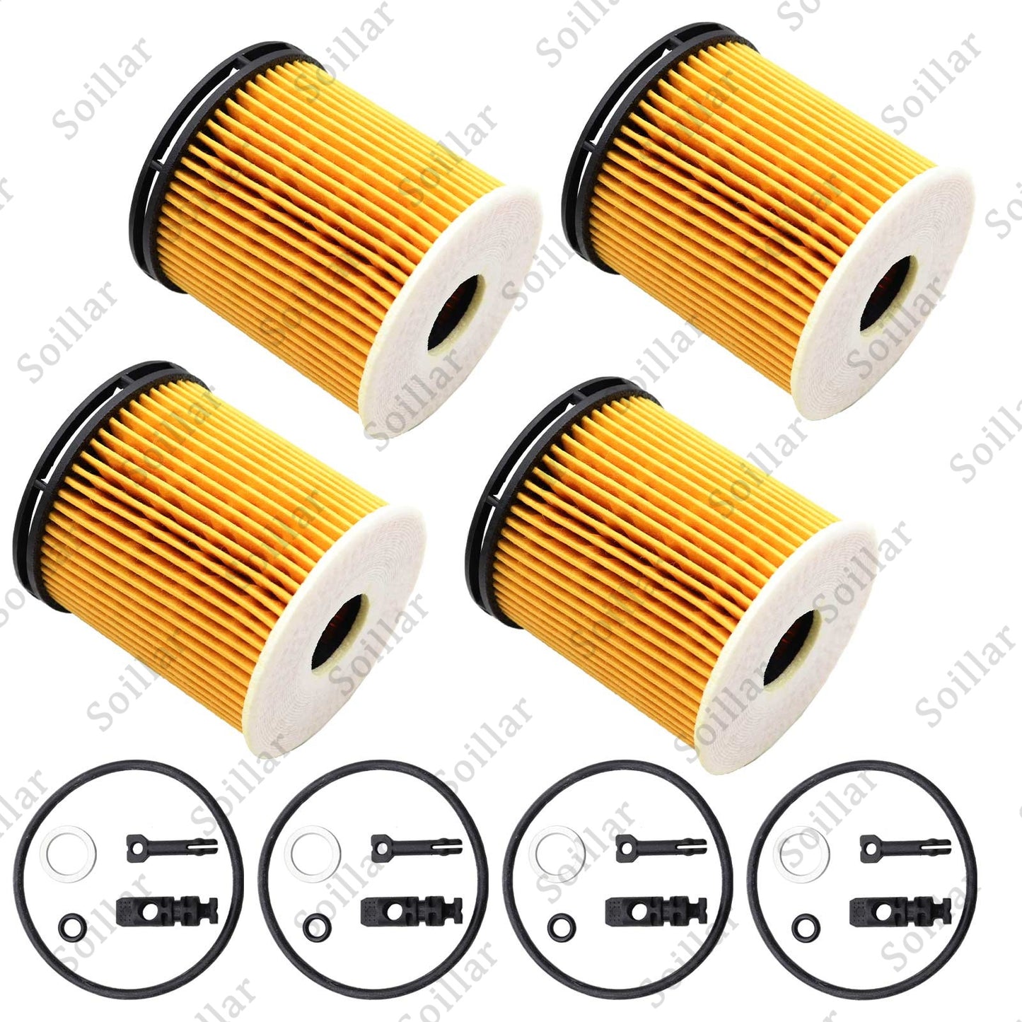 4Pcs High Quality Oil Filter Pack With Seals for 2022 Hyundai Tucson Hybrid 1.6L