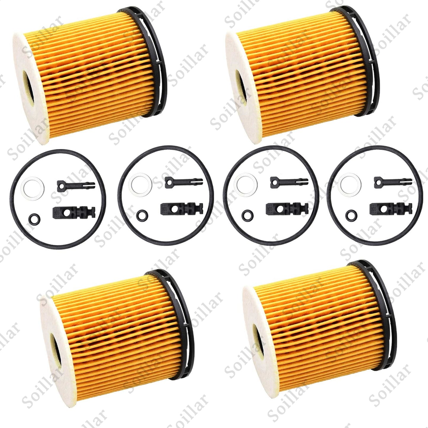 4Pcs High Quality Oil Filter Pack With Seals for 2022 Hyundai Tucson Hybrid 1.6L