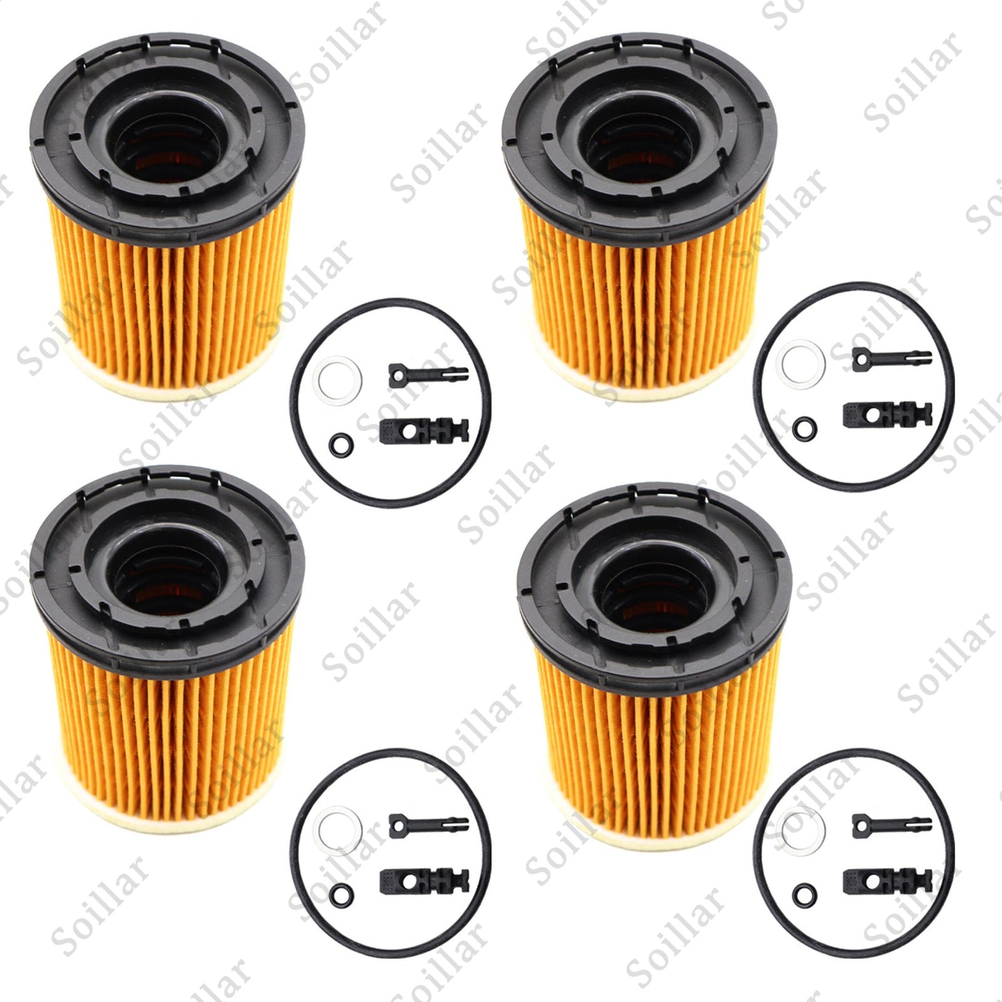 4Pcs High Quality Oil Filter Pack With Seals for 2022 Hyundai Tucson Hybrid 1.6L