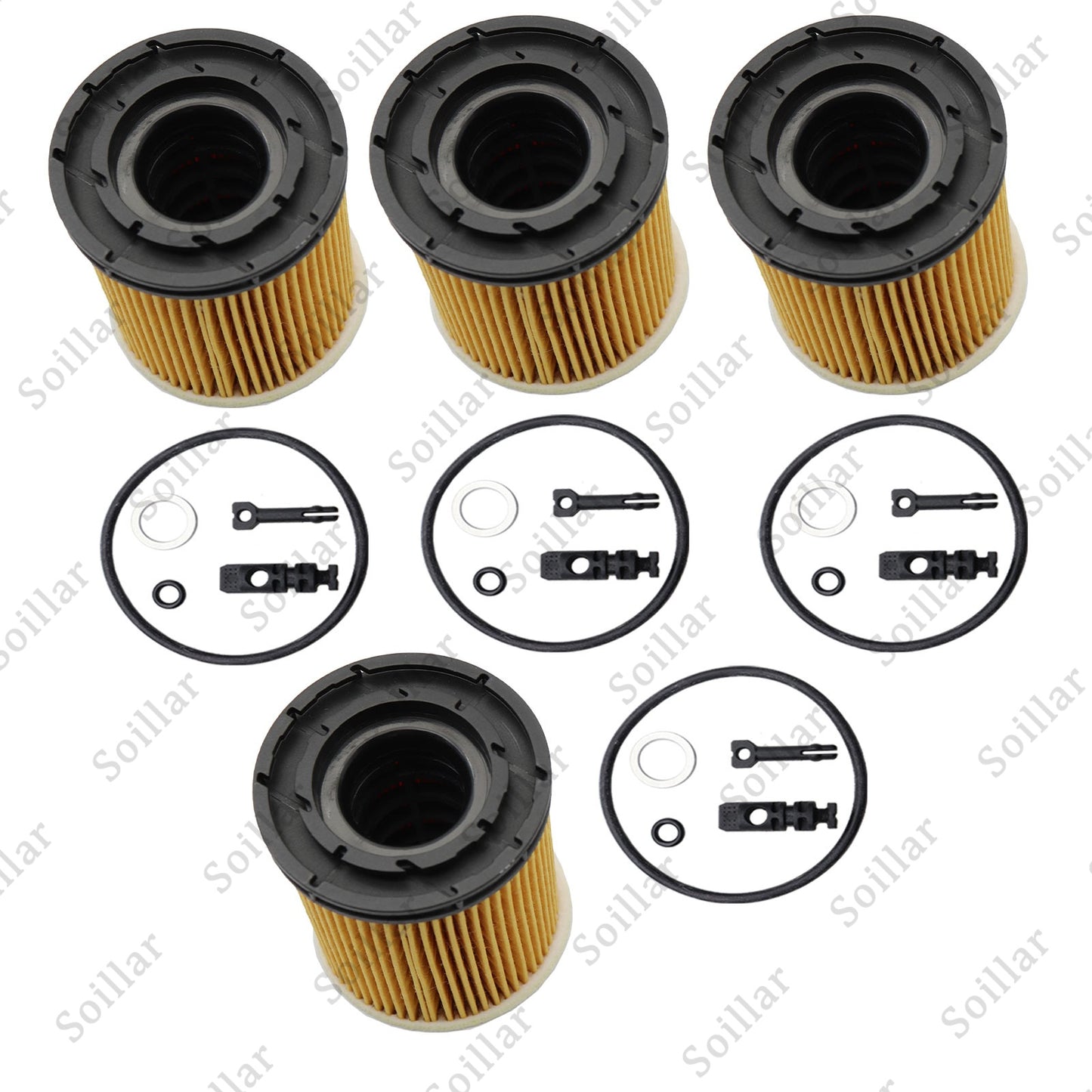 4Pcs High Quality Oil Filter Pack With Seals for 2022 Hyundai Tucson Hybrid 1.6L
