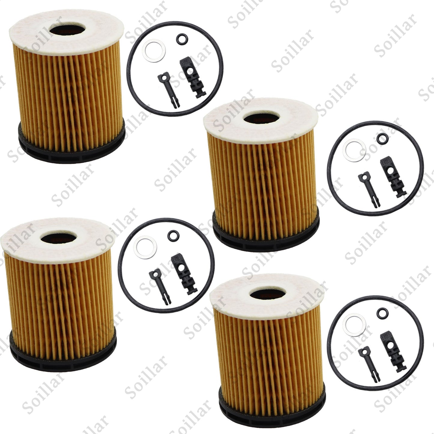 4Pcs High Quality Oil Filter Pack With Seals for 2022 Hyundai Tucson Hybrid 1.6L