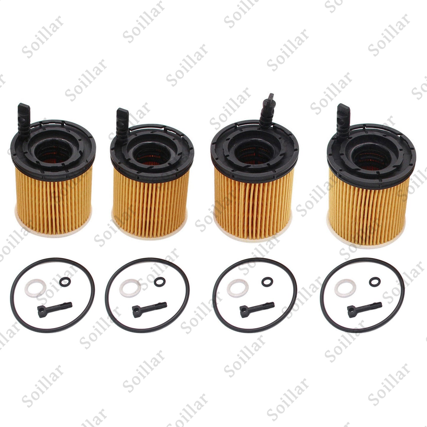 4Pcs High Quality Oil Filter Pack With Seals for 2022 Hyundai Tucson Hybrid 1.6L