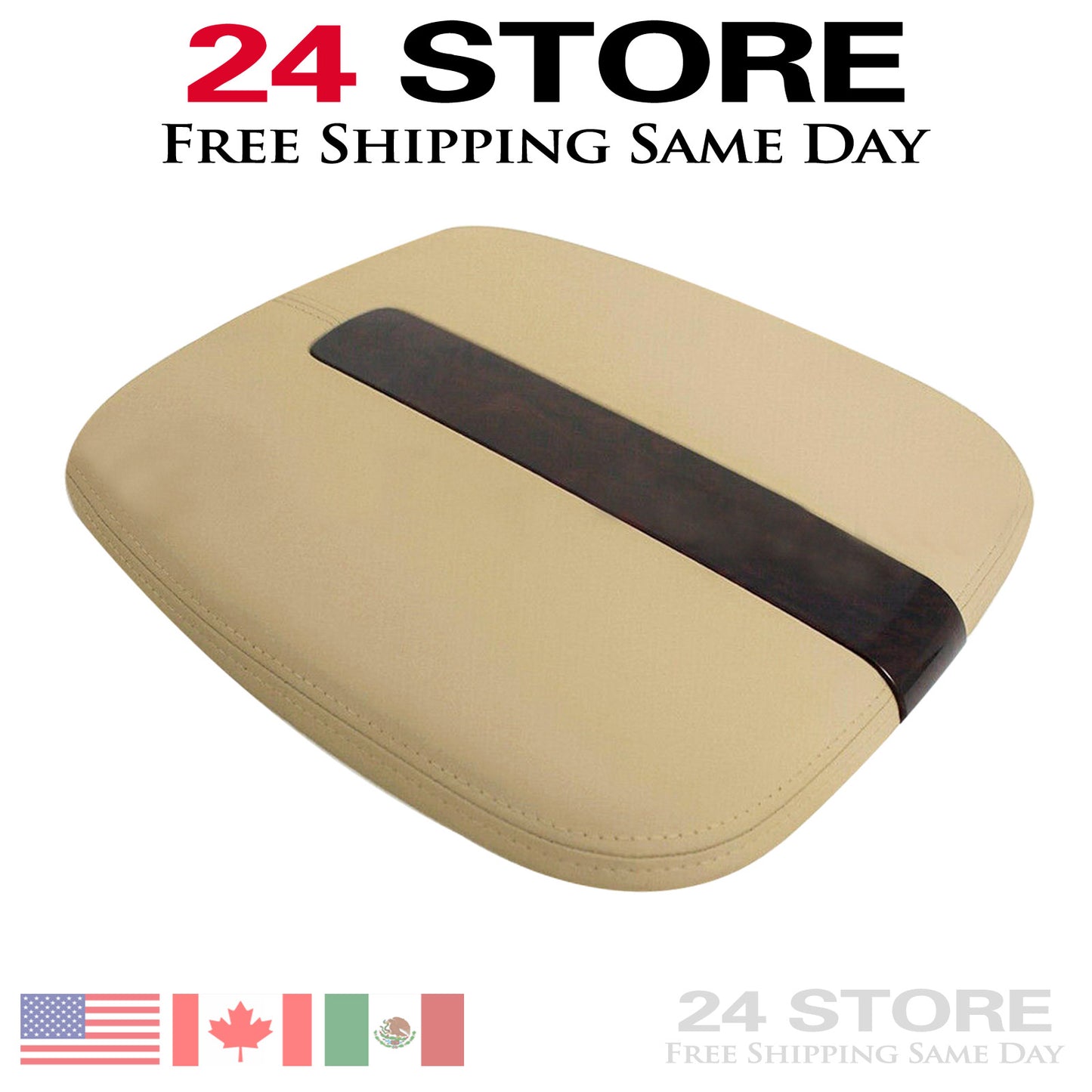 For 2009-2014 Cadillac Escalade EXT ESV Leather Center Console Armrest Cover Tan