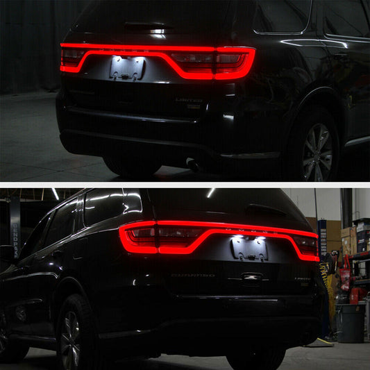 Fit 14-21 Dodge Durango Super White LED License Plate Light Bulbs Assembly Set