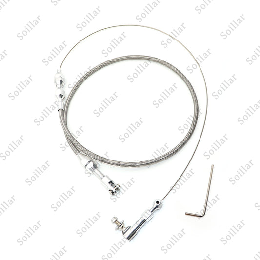24" THROTTLE CABLE BRAIDED STAINLESS STEEL UNIVERSAL ACCELERATOR For FORD, CHEVY