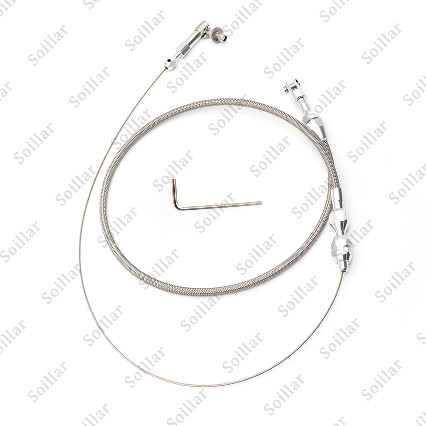 24" THROTTLE CABLE BRAIDED STAINLESS STEEL UNIVERSAL ACCELERATOR For FORD, CHEVY