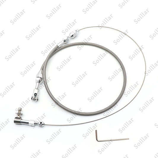 24" THROTTLE CABLE BRAIDED STAINLESS STEEL UNIVERSAL ACCELERATOR For FORD, CHEVY
