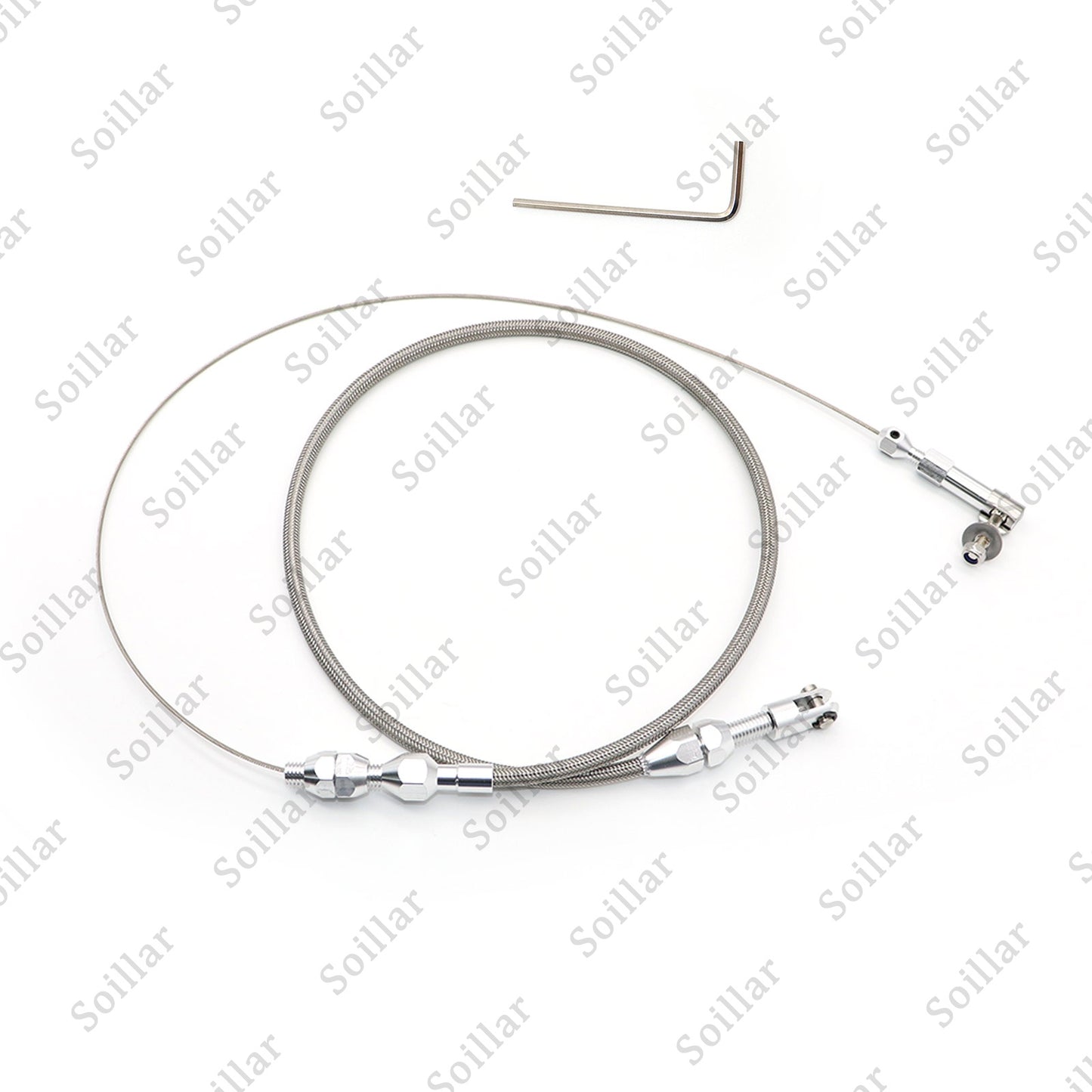 24" THROTTLE CABLE BRAIDED STAINLESS STEEL UNIVERSAL ACCELERATOR For FORD, CHEVY
