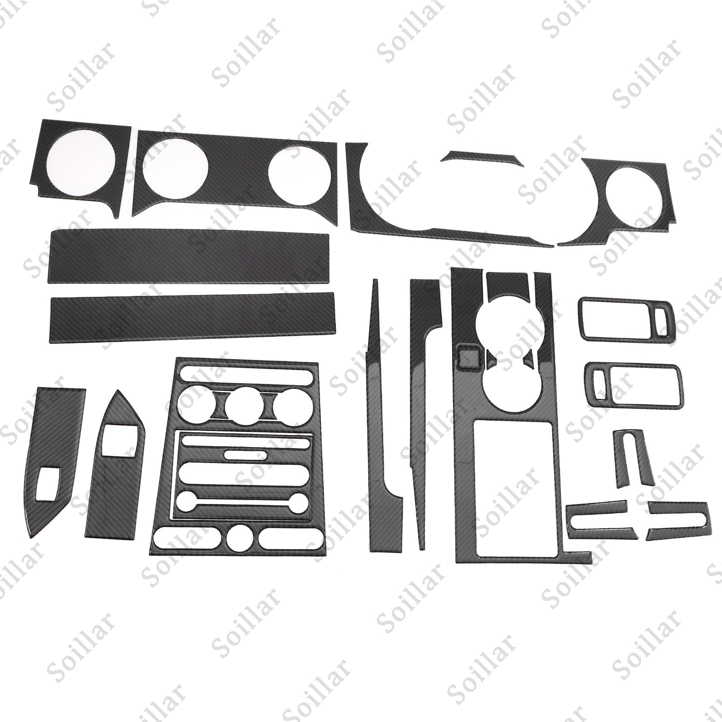 22Pcs Carbon Fiber Interior Trim Cover Black Fits Car Ford Mustang 2005-2009 US
