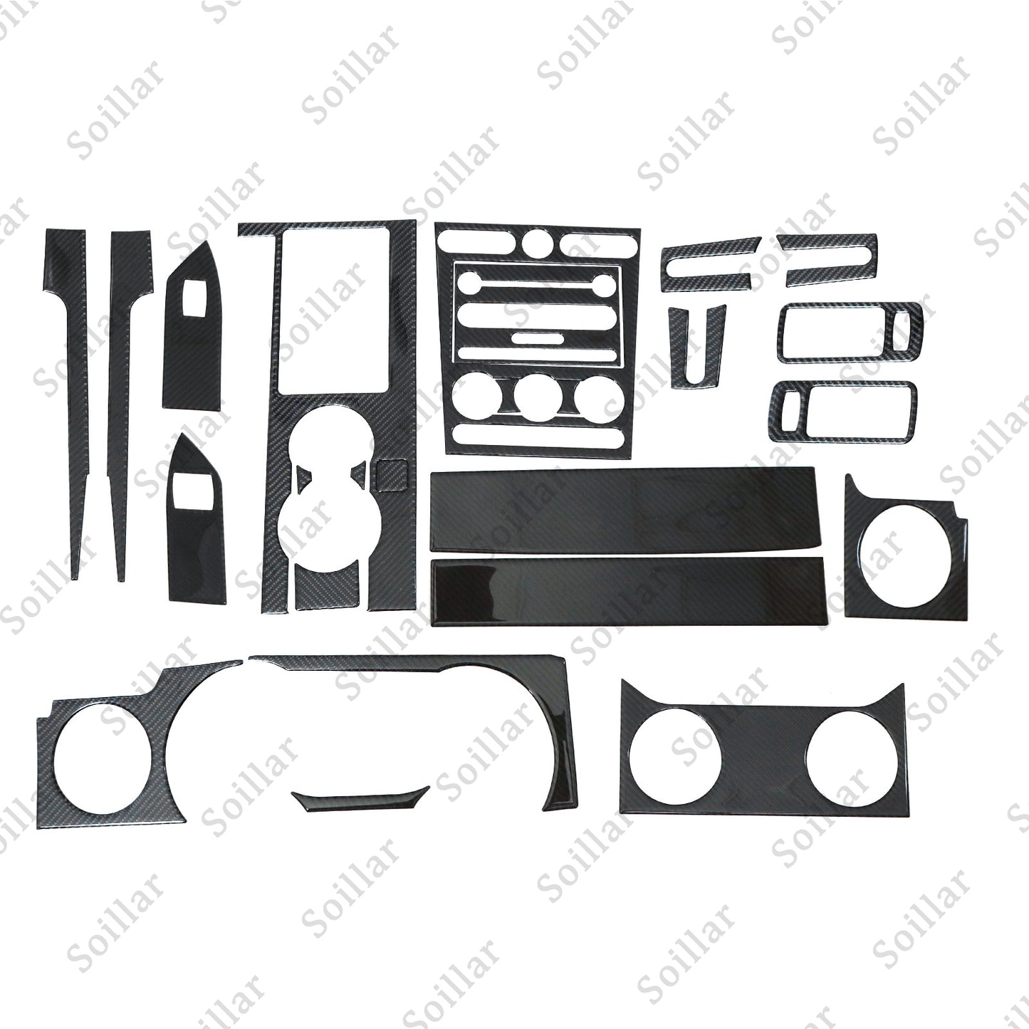 22Pcs Carbon Fiber Interior Trim Cover Black Fits Car Ford Mustang 2005-2009 US