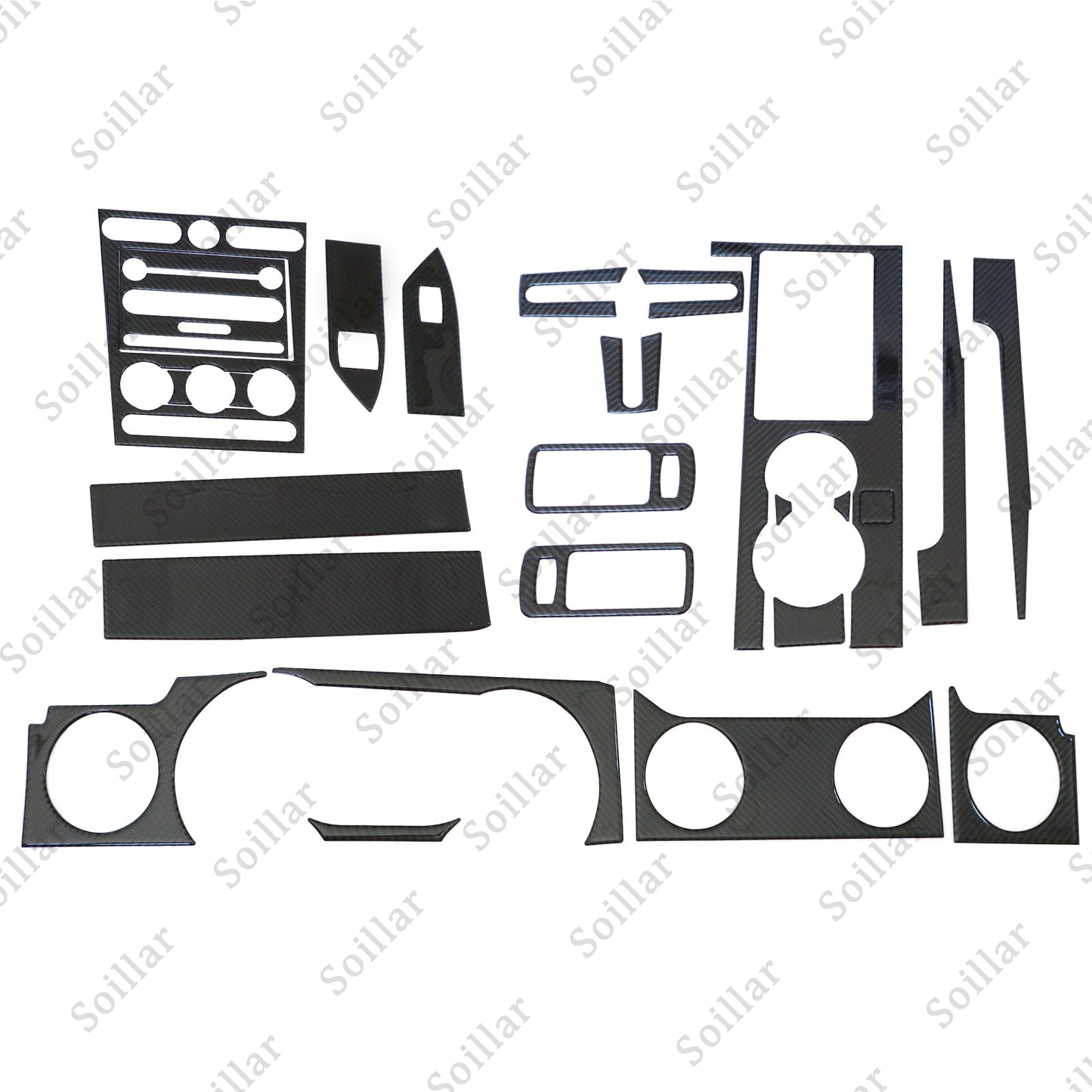 22Pcs Carbon Fiber Interior Trim Cover Black Fits Car Ford Mustang 2005-2009 US