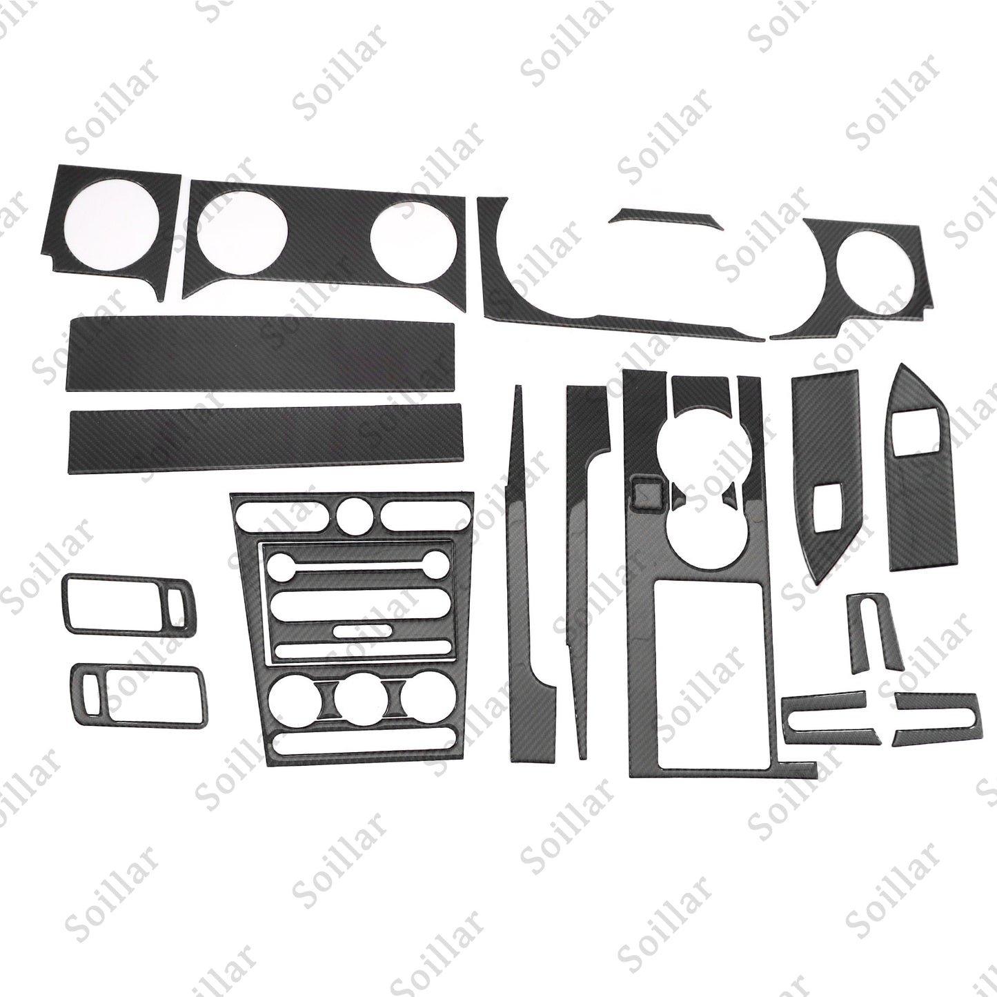 22Pcs Carbon Fiber Interior Trim Cover Black Fits Car Ford Mustang 2005-2009 US