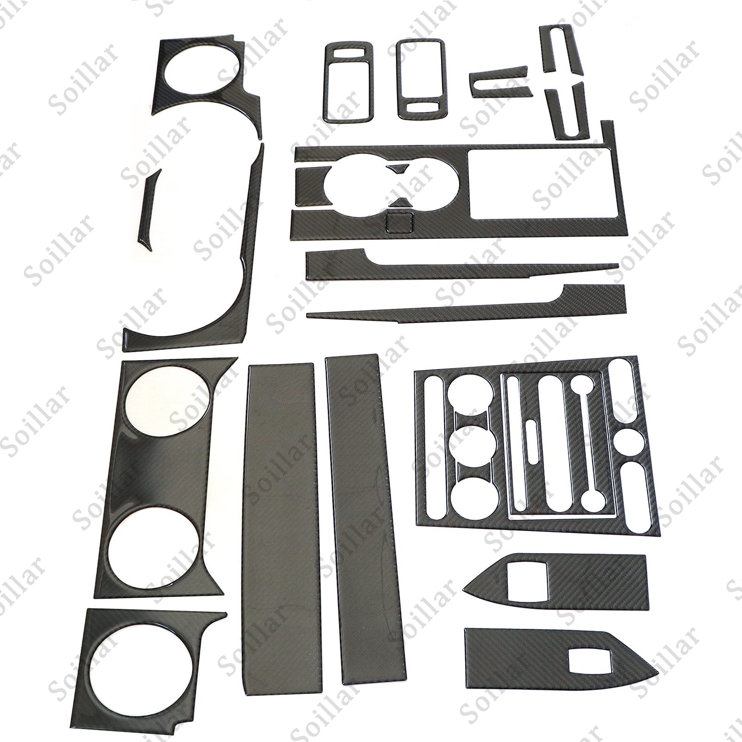 22Pcs Carbon Fiber Interior Trim Cover Black Fits Car Ford Mustang 2005-2009 US