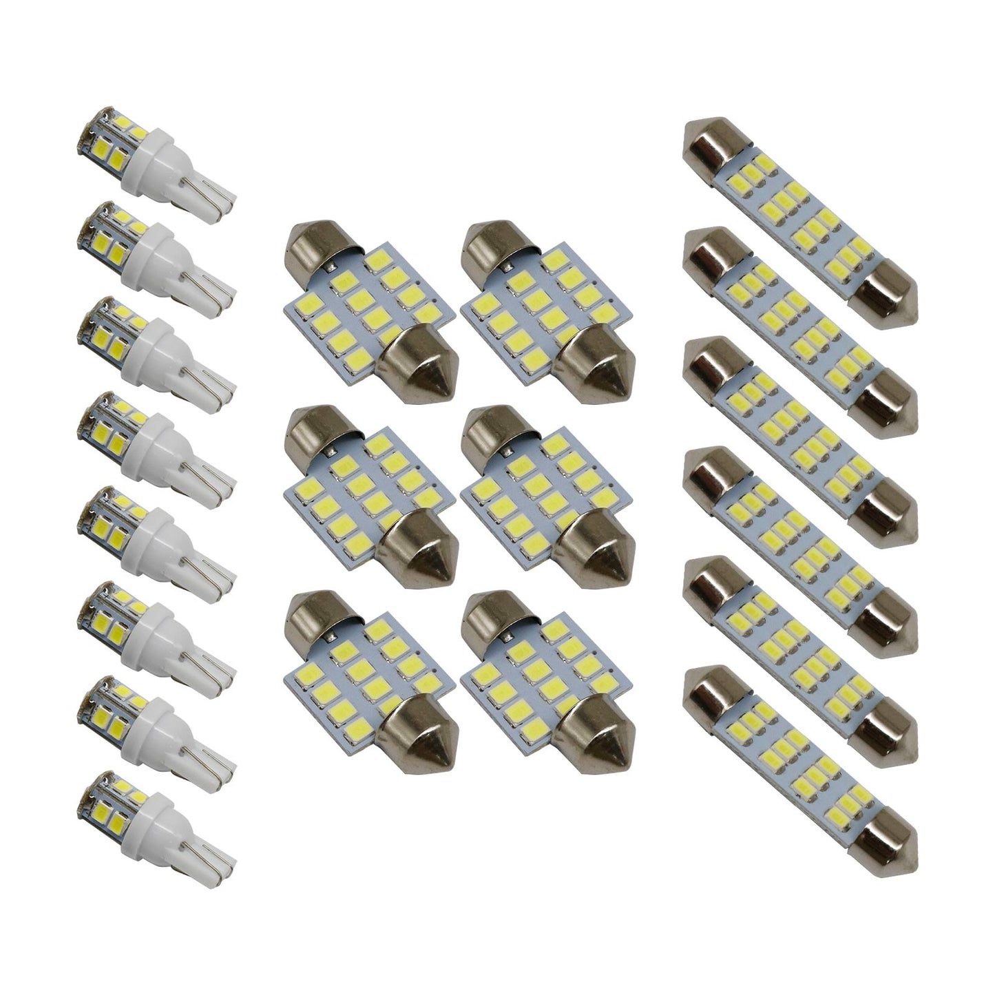 20x Combo LED car Interior Dome Map Door License Plate Lights White
