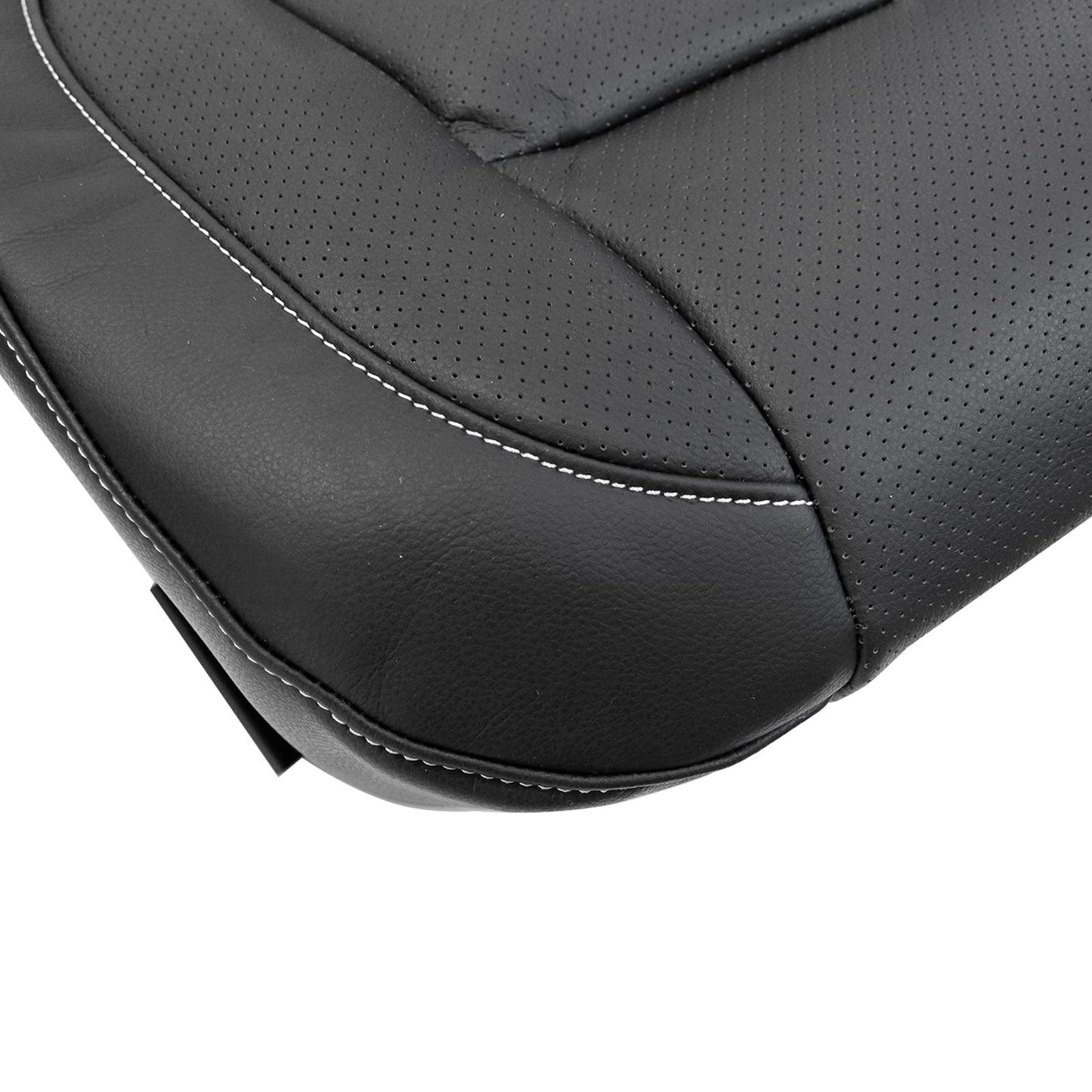 Driver Side Bottom Leather Seat Cover Black Perforated For 2014-2019 GMC sierra