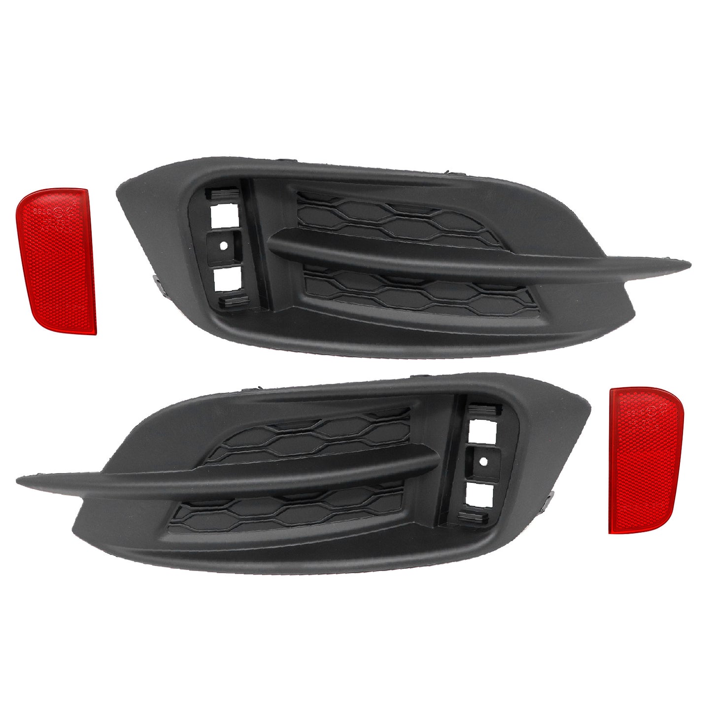 Fits Honda Civic Sedan 16-18 1 Set Rear Bumper Reflector w/Molding Cover Trim