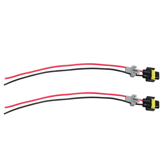 Two Harness Head Light Low Beam Socket Connector Plug Wire Pigtail Female S H11