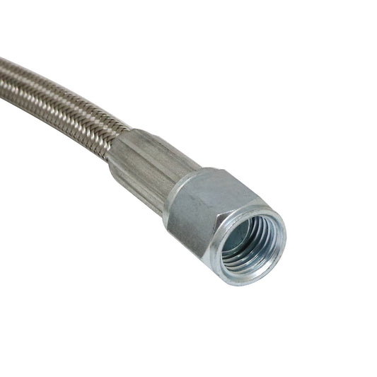 Steel Braided Turbo Oil Feed Line 60inch Length Hose -4AN 90 degree straight
