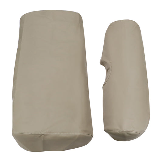 2PCS Front Leather Seat Cover Skin Beige Staple On For E-Z-Go TXT Golf Cart