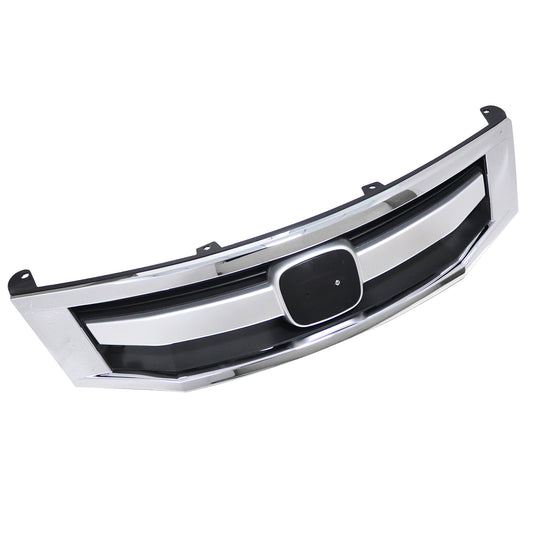 Front Upper Grille Black+Chrome Fit Honda Accord 3.5L 2.4L 2008 2009 2010